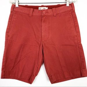 J Crew Chino Shorts Men Sz 30 Red Orange Flat